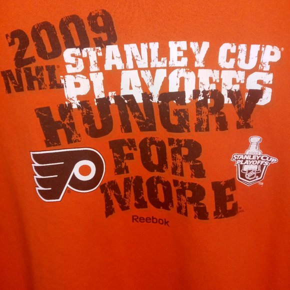 NHL REEBOK MENS PHILADELPHIA FLYERS 2009 STANLEY CUP PLAYOFFS SHIRT SZ XL - Picture 2 of 4